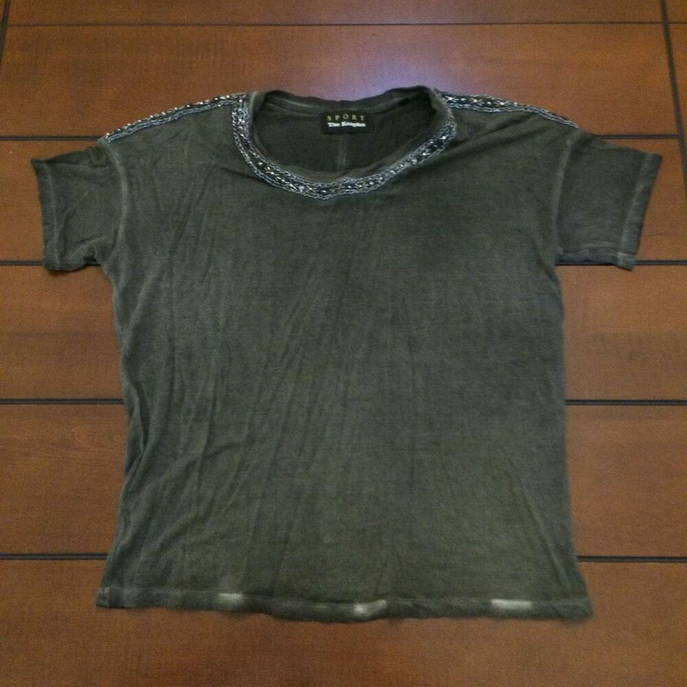 The Kooples mineral wash sport beaded neck top Size 1 (xs) oversized